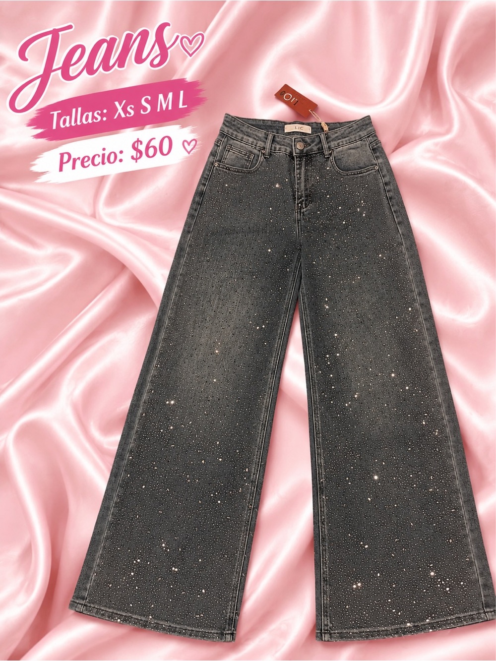 Wide-Leg Speckled Women’s Jeans XS/S/M/L
